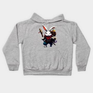 Fantasy white bunny adventurer Kids Hoodie